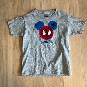 Embroidered Mickey Mouse Spider-Man Shirt